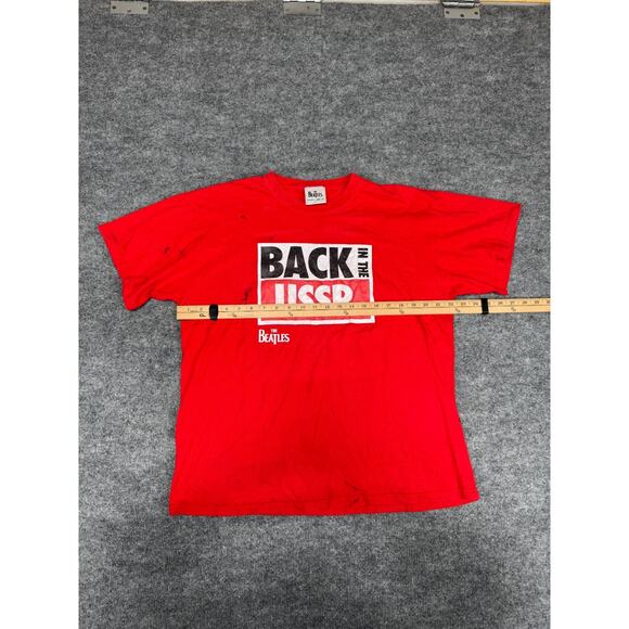 Vintage 2009 The Beatles Back in the USSR Red Band T-Shirt XL Fruit of the Loom - Picture 5 of 16